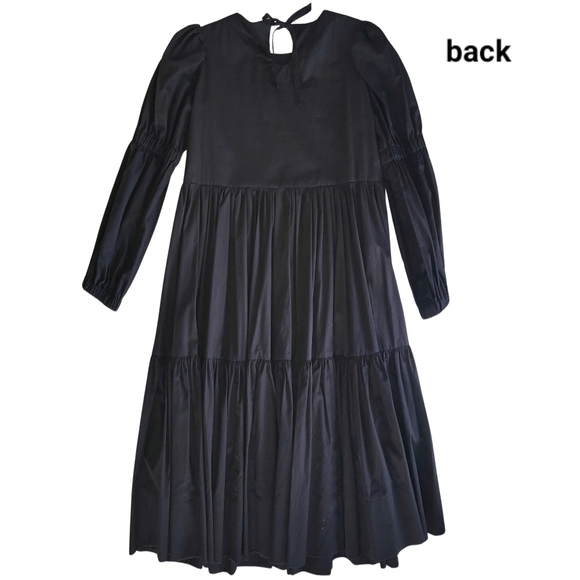MOLLY GODDARD Runway "Milla" Black Tiered Long Sleeve Midi Dress XS - Picture 12 of 16